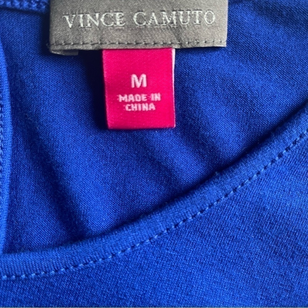 VINCE Camuto Long Sleeve Cold Shoulder Blouse Blue M - Picture 4 of 5